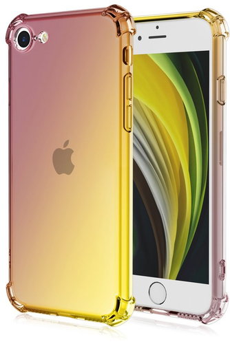 TopQ Cover iPhone 16e Shock rainbow purple-yellow 138407 - Phone Cover - Main image