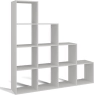 Topeshop Step Shelf 4 × 4 white, 153 × 153 × 30 cm - Shelving Unit