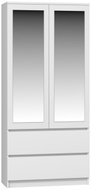 Topeshop Wardrobe SS - 90 with Mirror White - Wardrobe
