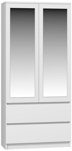 Topeshop Wardrobe SS - 90 with Mirror White - Wardrobe - Main image
