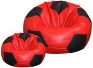 TopKing Seat bag ball XXXL 100 cm + footrest XL 35 cm, red/black - Bean Bag