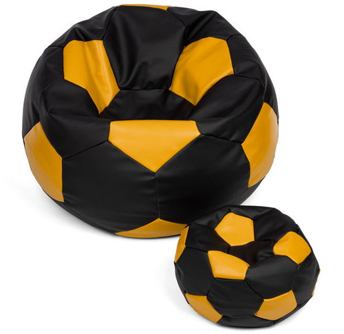 TopKing Seat bag ball XXXL 100 cm + footrest XL 35 cm, black/yellow - Bean Bag - Main image