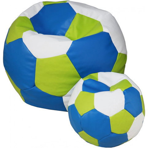 TopKing Seat bag ball XXXL 100 cm + footrest XL 35 cm, blue/white/green - Bean Bag - Main image