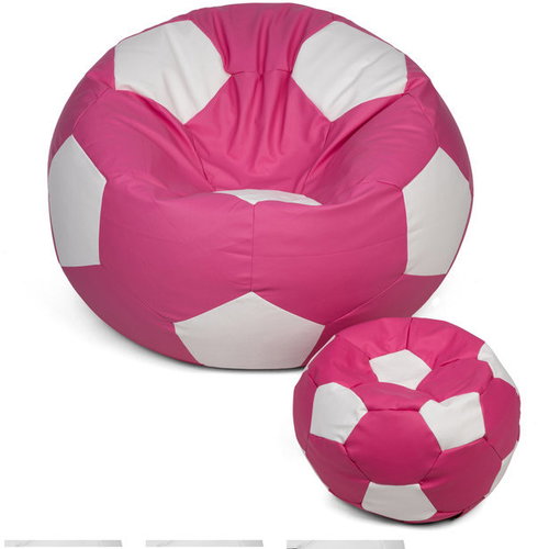 TopKing Seat bag ball XXXL 100 cm + footrest XL 35 cm, pink/white - Bean Bag - Main image