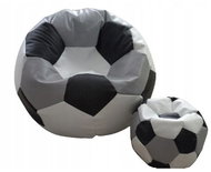 TopKing Seat bag ball XXXL 100 cm + footrest XL 35 cm, grey/black/white - Bean Bag