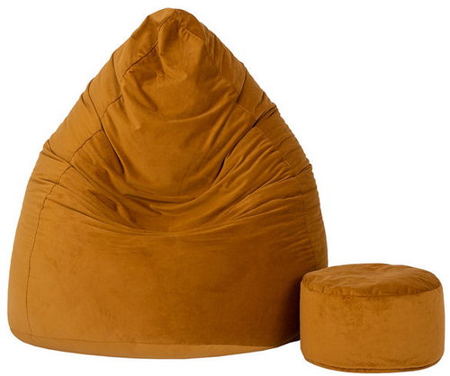 TopKing Seat bag XXXXL + footrest XL velour, brown - Bean Bag - Main image