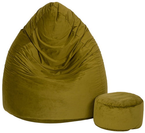 TopKing Seat bag XXXXL + footrest XL velour, khaki - Bean Bag - Main image