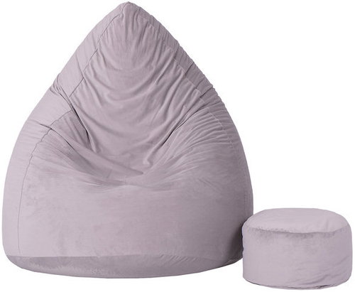 TopKing Seat bag XXXXL + footrest XL velour, grey - Bean Bag - Main image