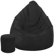 TopKing Seat bag XXXXL + footrest XL plush, black - Bean Bag