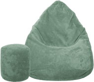 TopKing Seat bag + footrest XL corduroy Lincoln, mint, 125 cm - Bean Bag