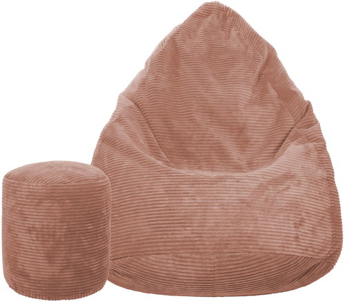 TopKing Seat bag + footrest XL corduroy Lincoln, old pink, 125 cm - Bean Bag - Main image