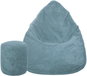 Bean Bag TopKing Seat bag + footrest XL corduroy Lincoln, light blue, 125 cm - Sedací vak