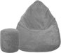 Bean Bag TopKing Seat bag + footrest XL corduroy Lincoln, grey, 125 cm - Sedací vak