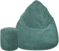 TopKing Seat bag + footrest XL corduroy Lincoln, turquoise, 125 cm - Bean Bag
