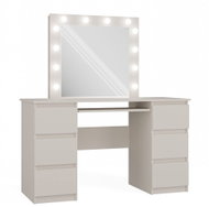 Topeshop Dressing table Marina T/L+KUB with LED mirror Cashmere - Dressing Table