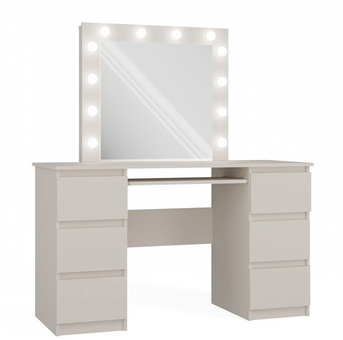 Topeshop Dressing table Marina T/L+KUB with LED mirror Cashmere - Dressing Table - Main image