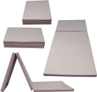 TopKing Skládací gymnastická a rehabilitační matrace 3dílná 180 × 60 × 5 cm Béžová - Žíněnka