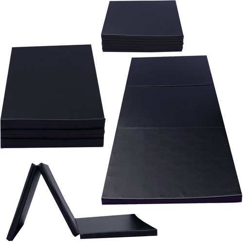 TopKing Folding gymnastic and rehabilitation mattress 3-piece 195 × 85 × 5 cm Black - Gymnastic Mat - Main image