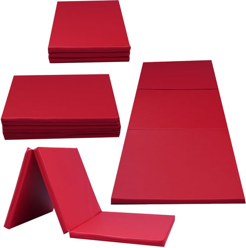 TopKing Folding gymnastic and rehabilitation mattress 3-piece 195 × 85 × 5 cm Red - Gymnastic Mat - Main image