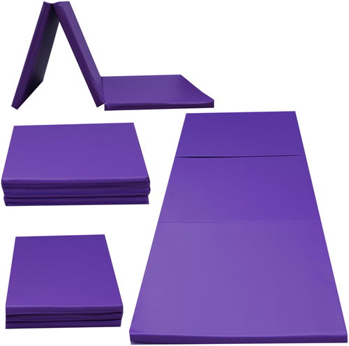 TopKing Folding gymnastic and rehabilitation mattress 3-piece 195 × 85 × 5 cm Purple - Gymnastic Mat - Main image