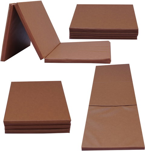 TopKing Folding gymnastic and rehabilitation mattress 3-piece 195 × 85 × 5 cm Brown - Gymnastic Mat - Main image