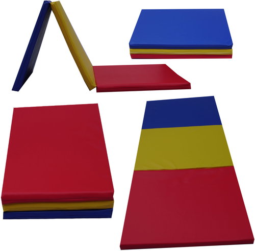 TopKing Folding gymnastic and rehabilitation mattress 3-piece 195 × 85 × 5 cm Tricolour - Gymnastic Mat - Main image