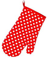 TORO Red Oven Mitt with Polka Dots 18x30cm, mMagnet - Oven Mitt