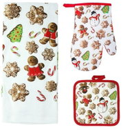 Toro Kitchen Set Mat, Oven Glove, Tea Towel Gingerbread - Oven Mitt