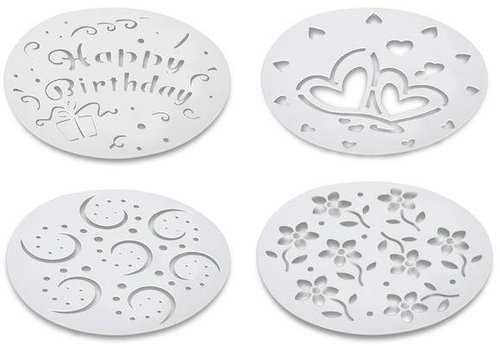 TORO CAKE DECORATING STENCIL,20CM,4 DESIGNS, PLASTIC - Template - Main image
