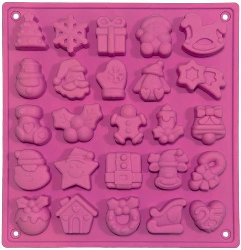 Toro Silicone mould Christmas 17,8 × 18,7 × 1,3 cm 25 pcs pink - Baking Mould - Main image