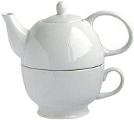 Toro 480ml teáskanna és csésze, fehér porcelán - Egyszemélyes teáskészlet