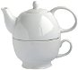 Toro 480ml teáskanna és csésze, fehér porcelán - Egyszemélyes teáskészlet