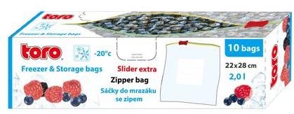 TORO FREEZING/STORAGE BAG WITH ZIP 10PCS/2L - Poly Bag - Main image