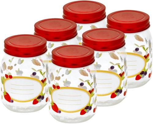 Toro Preserving Jar with Lid 380ml 6pcs Fruit - Canning Jar - Main image