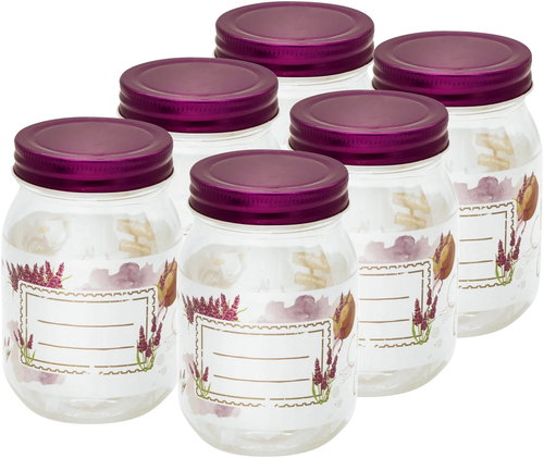Toro Preserving Jar with Lid 500ml, Lavender, 6 pcs - Canning Jar - Main image