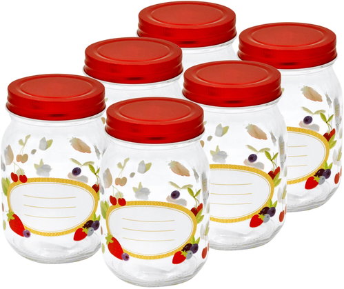 Toro Preserving Jar with Lid 500ml 6pcs Fruit - Canning Jar - Main image