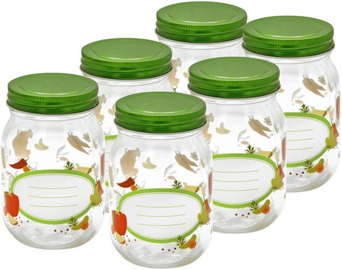 Toro Preserving Jar with Lid 500ml 6pcs Vegetables - Canning Jar - Main image