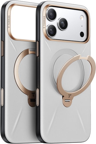 Torras Ostand Q3 VegSkin Pearl Grey for iPhone 17 Pro Max - Phone Cover - Main image