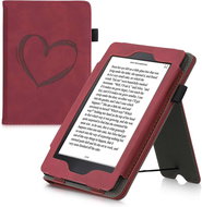 KW Mobile - Nubuck Brushed Heart - KW5567502 - Pouzdro pro Amazon Kindle Paperwhite 1/2/3 - Dark Red - Pouzdro na čtečku knih
