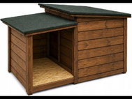 TopKing Zateplená dřevěná psí bouda XLP s předsíní - Dog Kennel