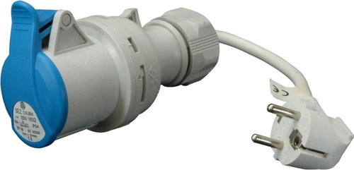 SEZ-CZ Cord adapter from 230 V plug to socket 1632, IP44 - Plug - Main image