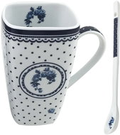 HOME ELEMENTS Porcelain Mug Elegant Blue 600ml - Blue Dots - Mug