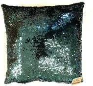 HOME ELEMENTS Pillow with Sequins, Blue-silver - Pillow