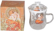 HOME ELEMENTS Mug with Strainer and Lid, Mucha - Mug