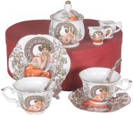 HOME ELEMENTS Porcelain Set - Tea Set, Milk Jug and Sugar Bowl - Mucha - Porcelain Set