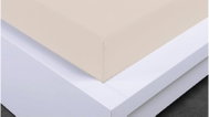 HOME ELEMENTS Jersey Stretch Sheet 90x200 cm, Beige, Cotton - Bedsheet