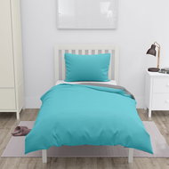 HOME ELEMENTS Cotton Bed Linen, Grey + Blue, Single Bed - Bed Linen