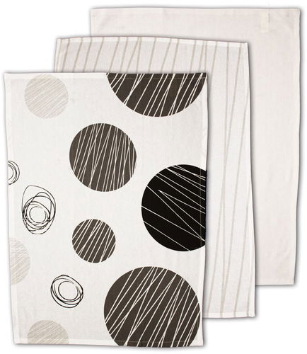 HOME ELEMENTS Utěrka, 50*70 cm, 3 ks,  kruhy - Kuchyňské utěrky - Hlavní obrázek