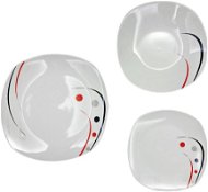 Home elements Jídelní porcelánový servis, 18 kusů, Pruhy a tečky - Set of Plates