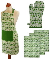 Home Elements Set four-leaf clover, apron, potholder with magnet, 3 cloths - Apron